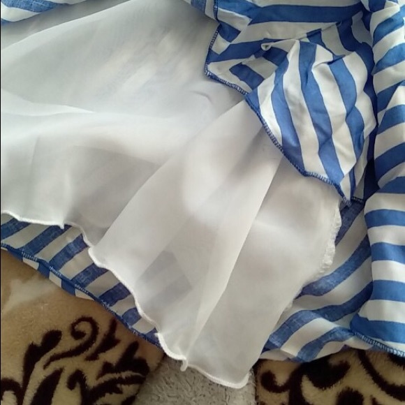 Simplee drawstring waist striped mini dress - Picture 7 of 7